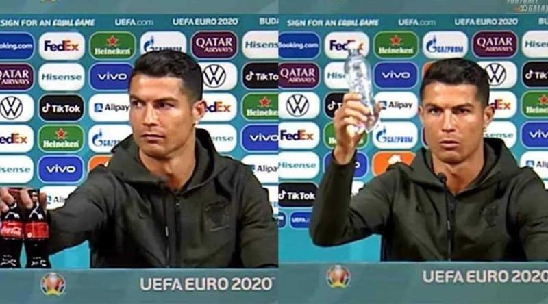 Ronaldo uong nuoc ngot anh 1