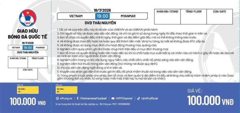 Vé Việt Nam Myanmar ảnh 1