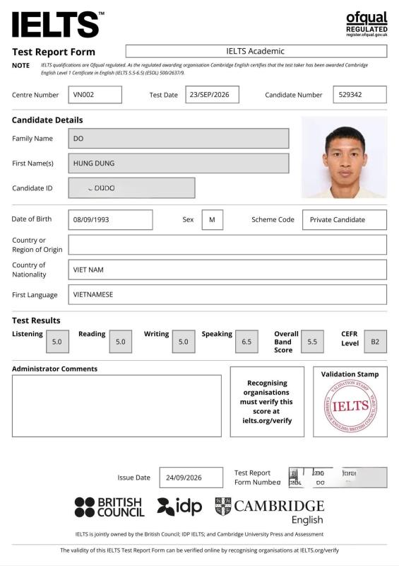 Đỗ Hùng Dũng IELTS ảnh 1